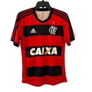 Brazil CR Flamengo 2013 Jersey Youth 14 Red Black Soccer Shirt ClimaCool Adidas